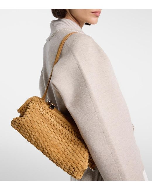 Jacquemus Natural Salon Woven Suede Clutch
