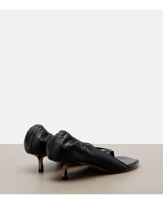 Jacquemus Black Leather Thong Sandals