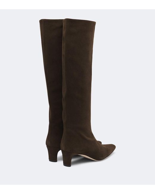 Staud Brown Wally Suede Knee-High Boots