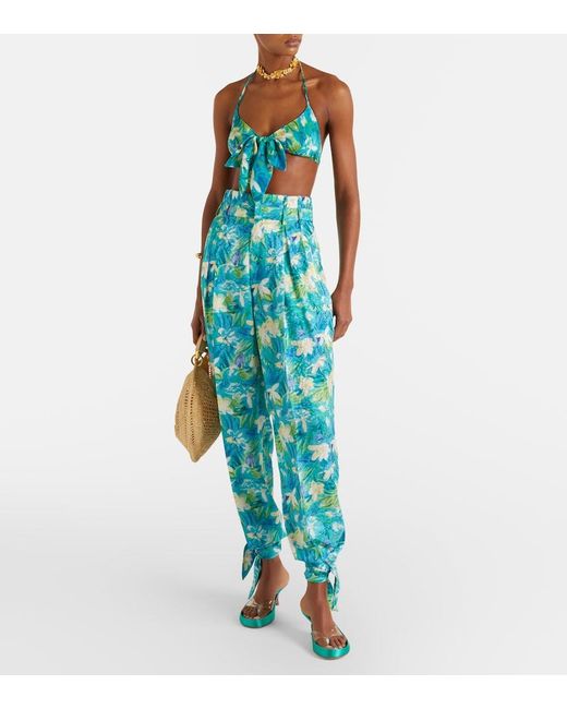 Chloé Green Junie Satin And Tpu Thong Sandals
