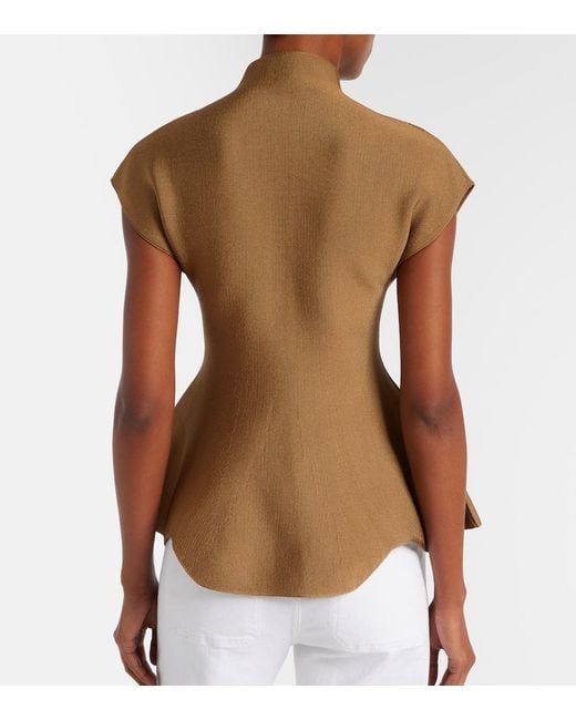 Khaite Brown Andra Knitted Top