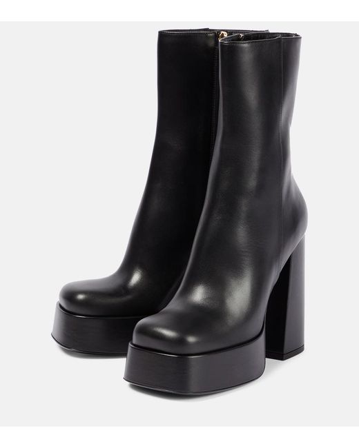 Versace Black Metallic Aevitas Platform Boots