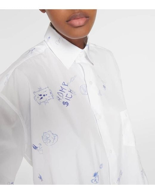 Camicia in cotone con stampa di Vetements in White