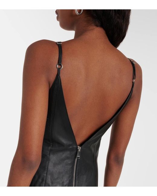 Vestido Corto De Piel Con Tachuelas Area de color Black