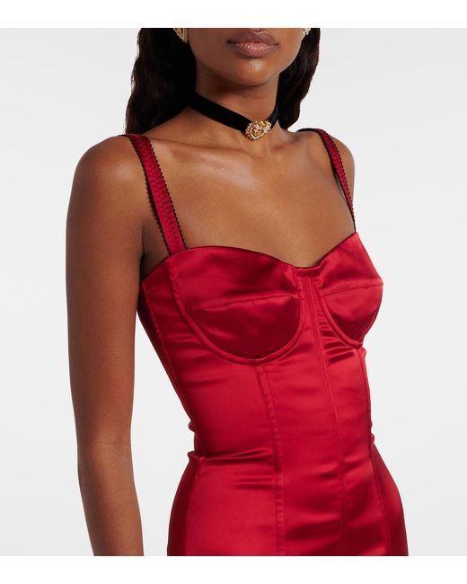 dolce gabbana red dress Cotton-blend lace minidress in - FIT Body Dolce & Gabbana Long Chiffon
