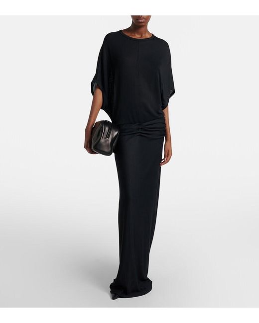 The Row Black Leila Small Leather Clutch