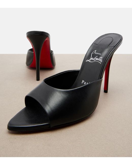 Christian Louboutin Black Miss Z Leather Mules