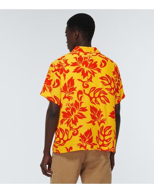 ERL Orange Printed Shirt for men