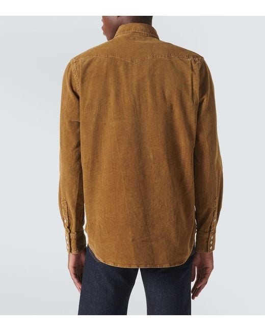 RRL Green Buffalo West Cotton Corduroy Shirt for men