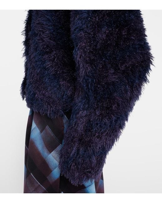 Dries Van Noten Blue Wool And Alpaca-Blend Cardigan