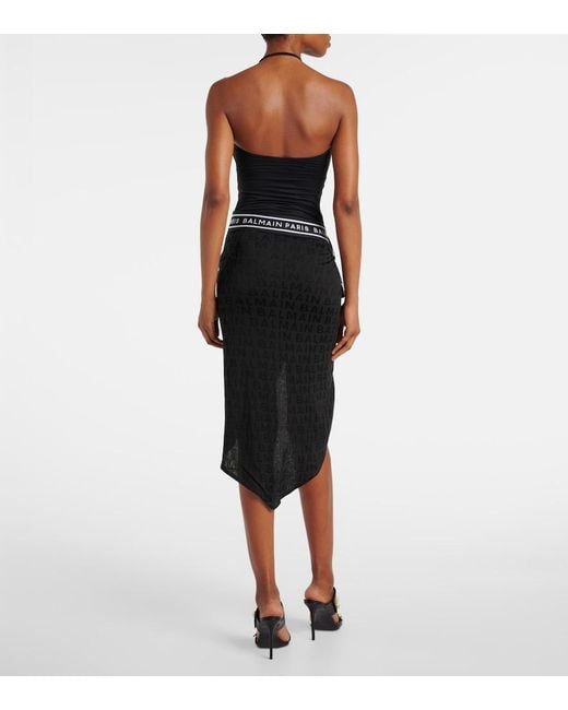 Balmain Black Logo Beach Cover-Up