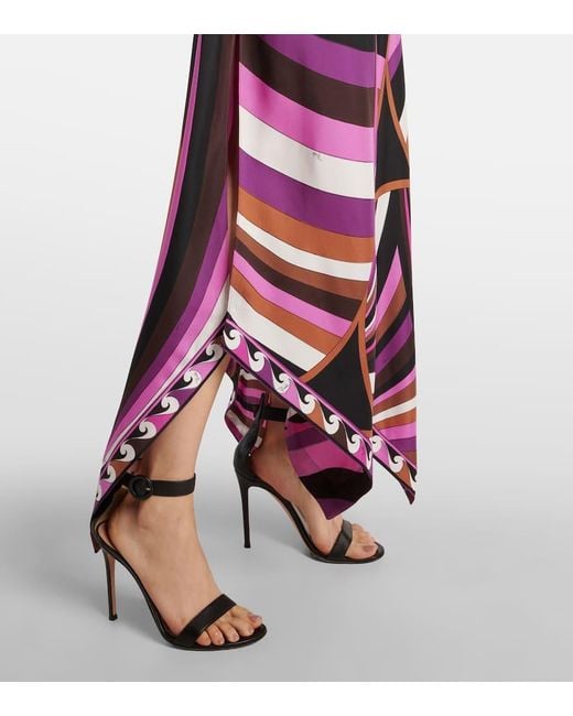 Emilio Pucci Purple Iride Silk Twill Maxi Dress