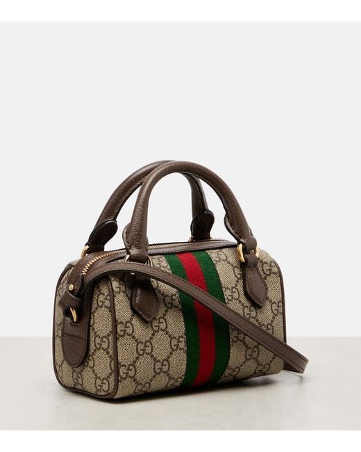 Gucci Brown Ophidia Gg Supreme Mini Bag