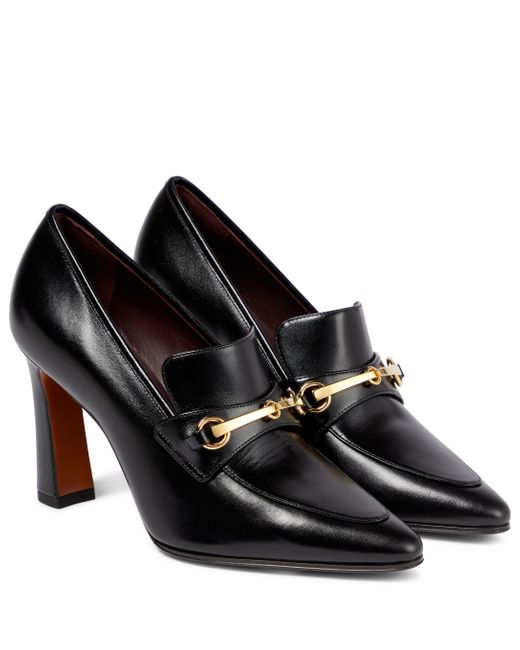 The Row Black Lady Loafer Leather Mules