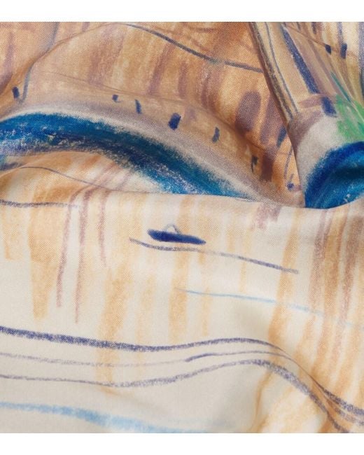 Burberry Multicolor Printed Silk Twill Scarf
