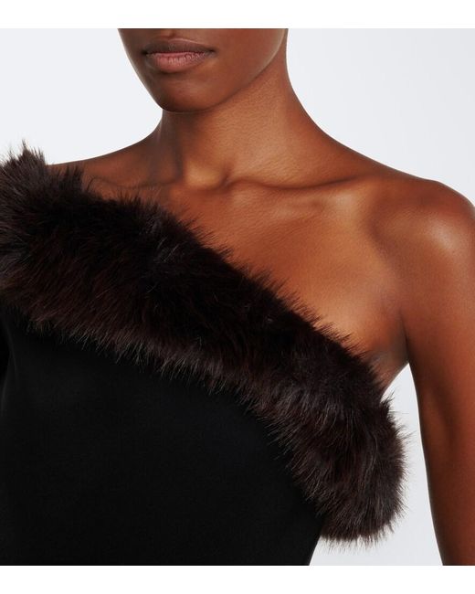 David Koma Black Strapless Bustier Gown