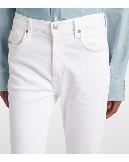 Citizens of Humanity White Lilah High-Rise Bootcut Jeans