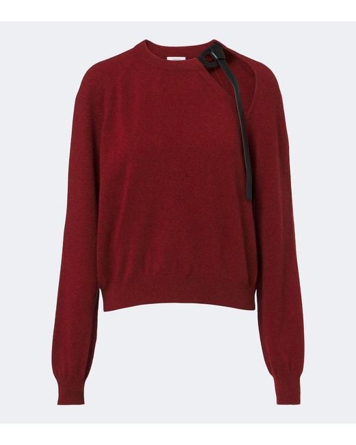 Ferragamo Red Cutout Wool And Cashmere-Blend Sweater