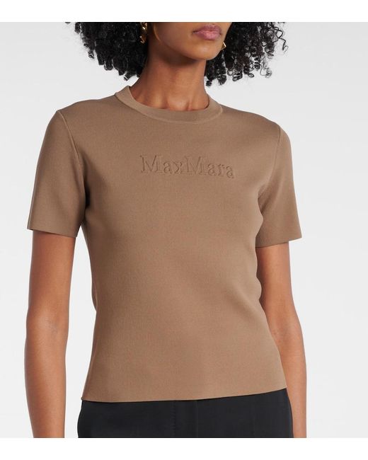 Camiseta Con Logo Bordado Max Mara de color Brown
