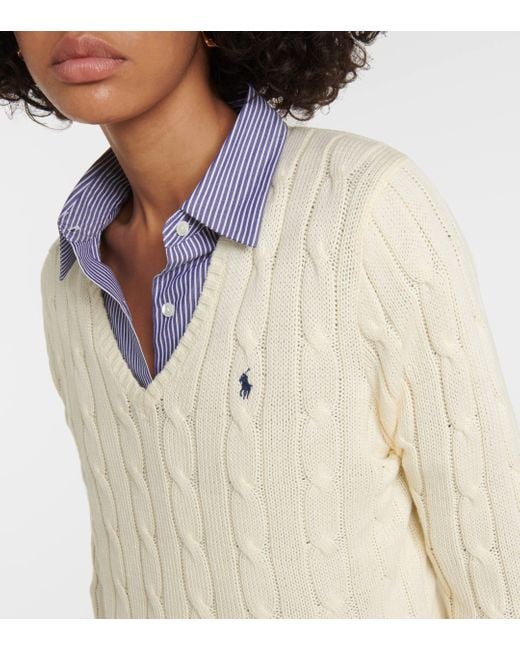 Polo Ralph Lauren Natural Cable-knit Cotton Sweater