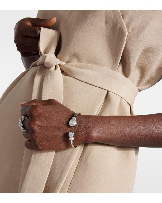 Pomellato White Nudo 18kt Gold Bracelet With Diamonds And Topaz