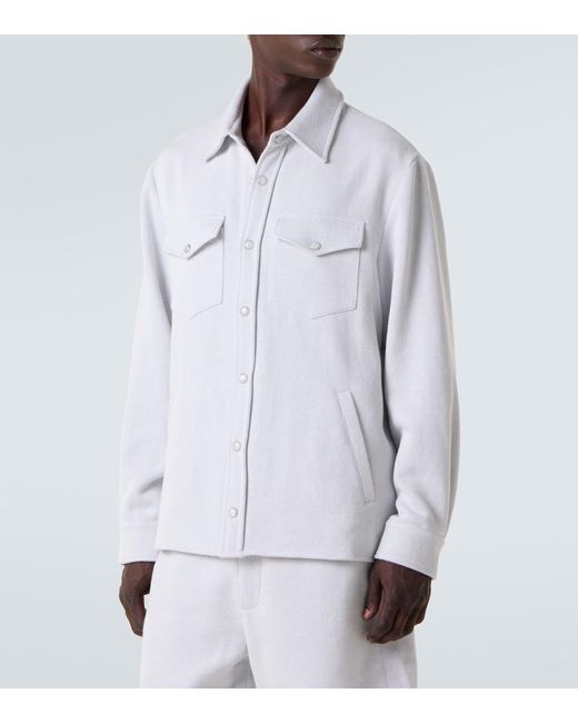 God's True Cashmere Blue Explorer Cashmere And Cotton Denim Jacket for men