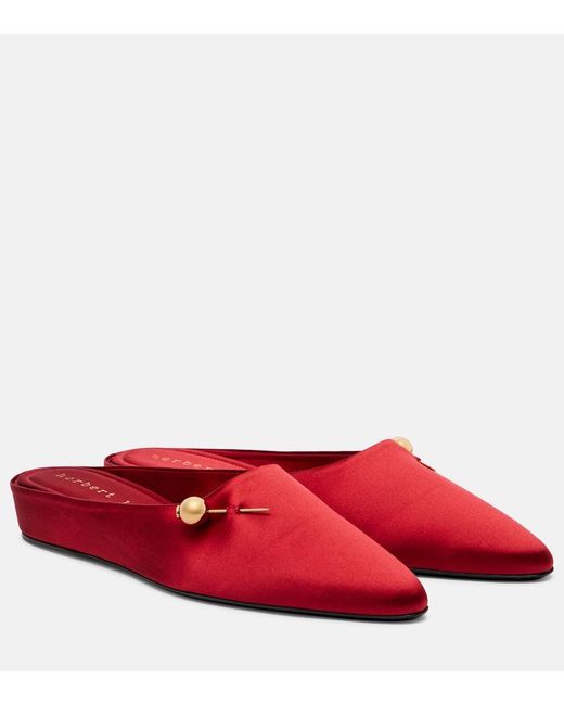 Herbert Levine Red Sleep On It 30 Satin Mules