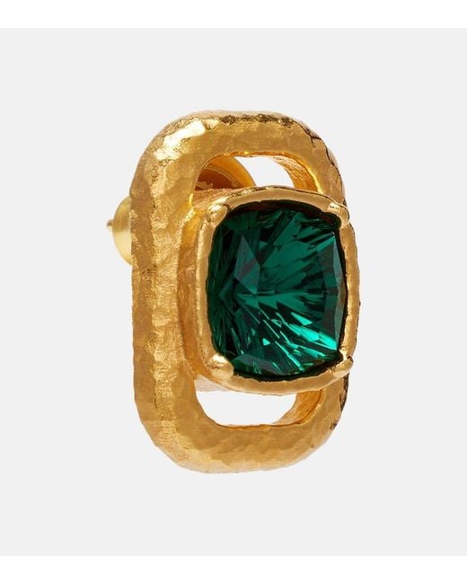 Oscar de la Renta Metallic Ohrringe Mit Kristallen