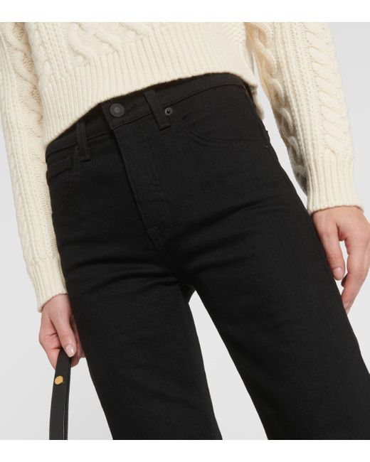 Nili Lotan Black Celia High-rise Bootcut Jeans