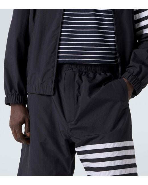 Thom Browne Blue 4-Bar Ripstop Shorts for men