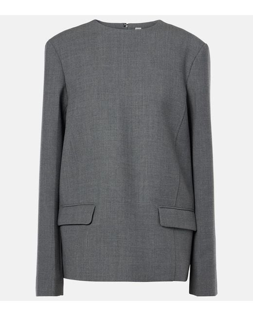 Totême Gray Round-Neck Top