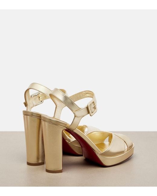Christian Louboutin Natural Cora Leather Sandals