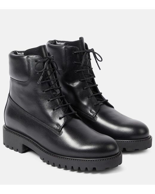 Totême  Black The Husky Leather Combat Boots