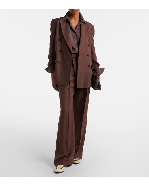 Brunello Cucinelli Brown Monili Cotton-Blend Top