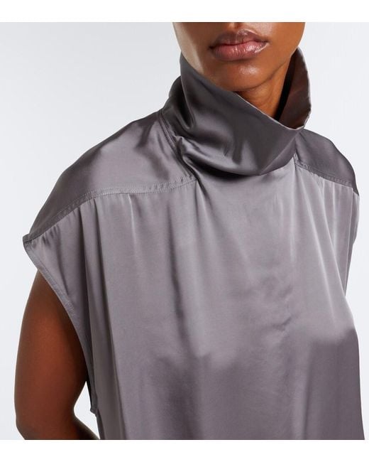 Rick Owens Purple Edfu Ruched Jersey Gown