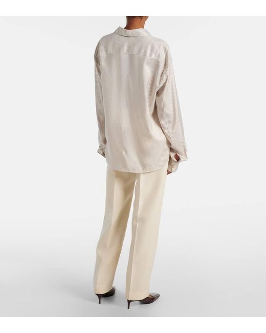 Khaite Natural Agro Striped Silk Shirt