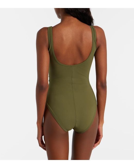 Karla Colletto Green Draped Swimsuit