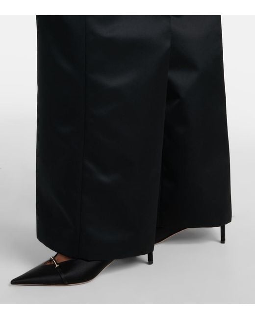 Frankie Shop Blue Brickell Satin Wide-Leg Pants