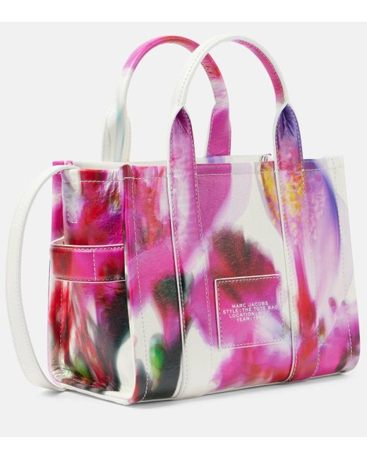 Marc Jacobs Pink Future Floral Small Leather Tote Bag