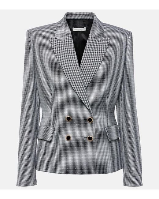 Alessandra Rich Gray Houndstooth Wool-Blend Jacket