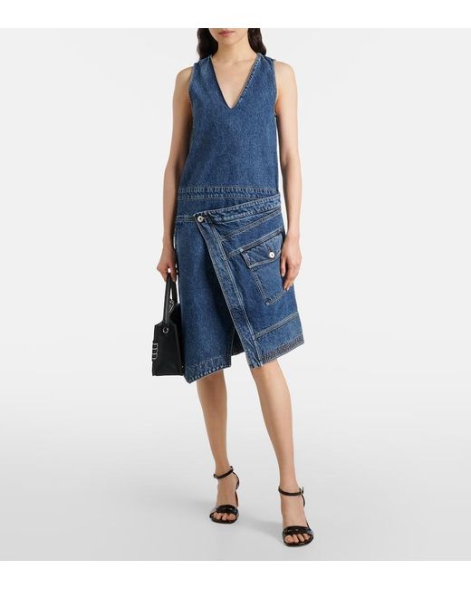 J.W. Anderson Blue Wickelkleid Aus Denim