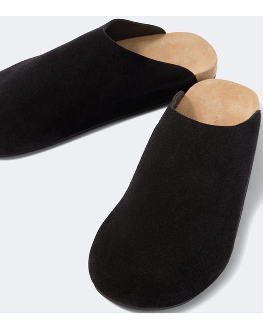 The Row Black New Lucca Suede Slip-On Shoes for men