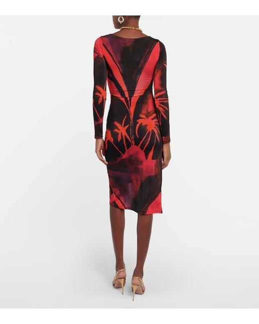 Louisa Ballou Red Summer Solstice Midi Dress