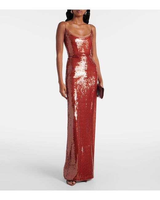 Roland Mouret Red Robe Mit Pailletten