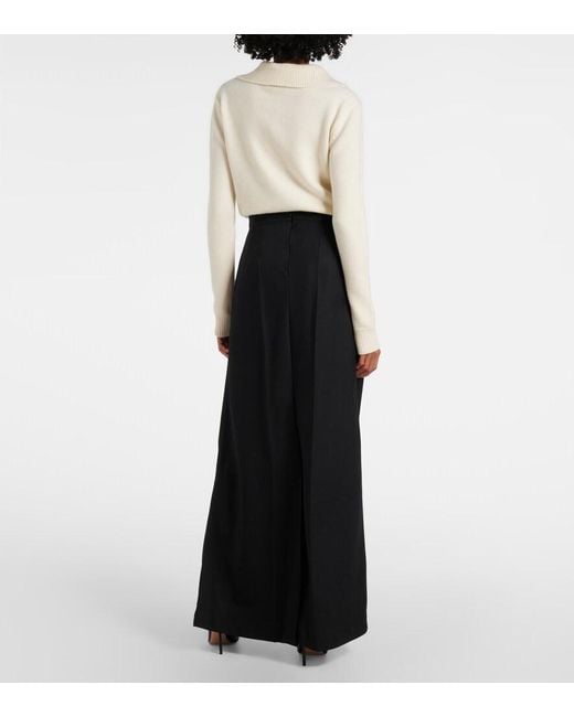 Plan C Black Wool Maxi Skirt