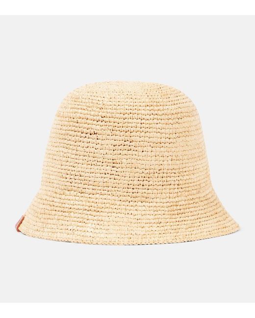 Staud Natural Meyers Raffia Bucket Hat