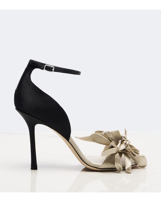 Jimmy Choo Metallic Coko Floral-Applique Sandals