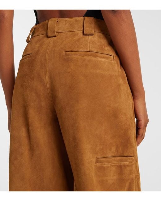 Tory Burch Brown Suede Wide-Leg Pants