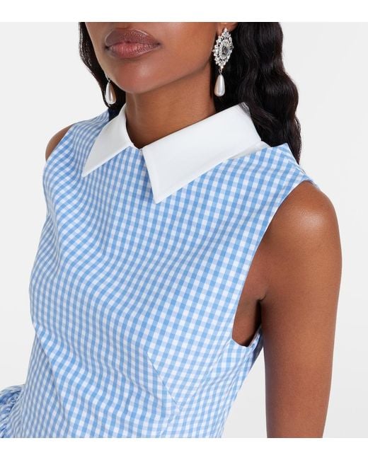 ShuShu/Tong Blue Gingham Cotton Minidress