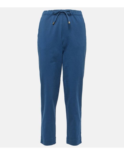 Pantalon raccourci Terreno en coton Max Mara en coloris Blue
